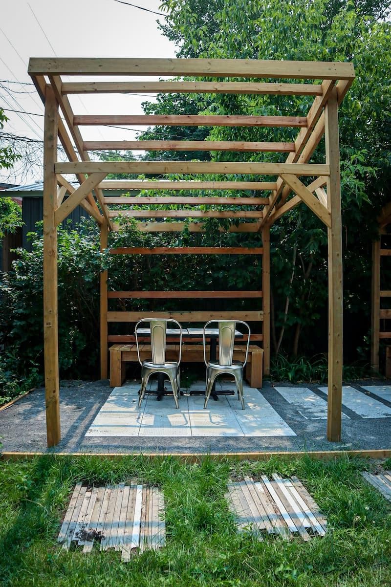 A photo of the pergola seating at Carlington Coffee House.